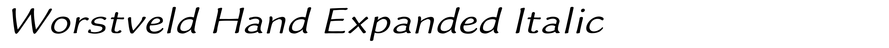 Worstveld Hand Expanded Italic